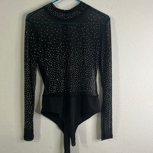 Sparkle see-through bodysuit